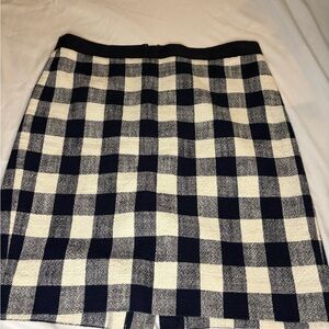 J. Crew Navy and Cream Plaid Mini Skirt